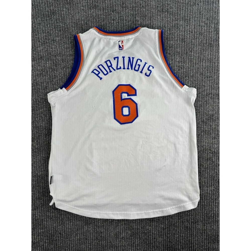 Kristaps Porzingis Jersey Boys Extra Large Blue Orange Adidas New York Knicks - Picture 7 of 9